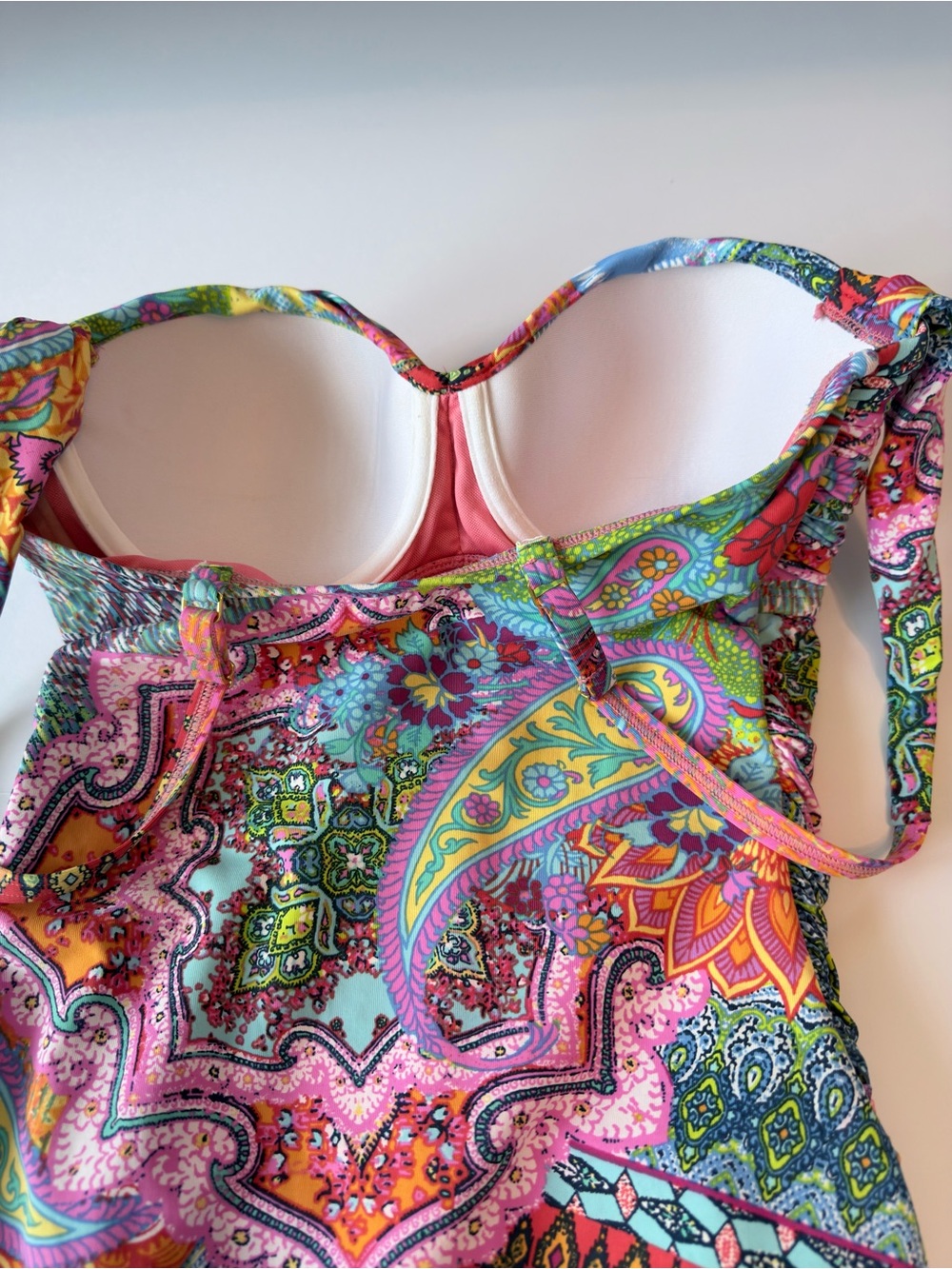 Bleu Rod Beattie Size 4 Multicolor Paisley Strappy One Piece Swimsuit - Picture 4 of 8